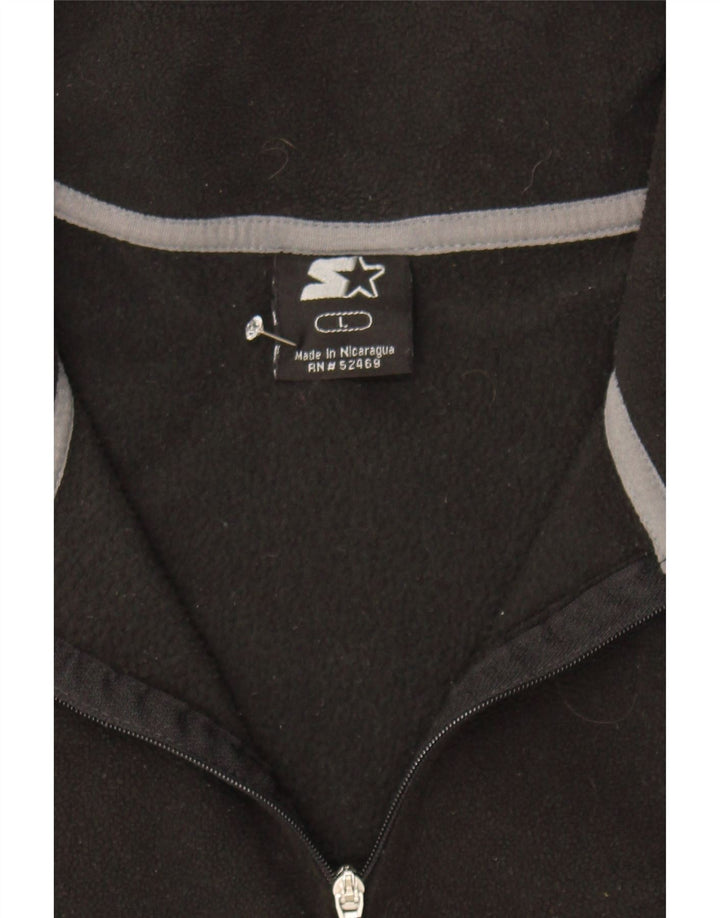STARTER Mens Zip Neck Fleece Jumper UK 16 Large Black Polyester Vintage Starter and Second-Hand Starter from Messina Hembry 