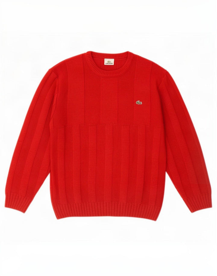 Lacoste - Jersey de cuello redondo para hombre, talla 4, lana roja mediana