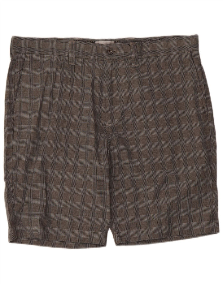 Marks & Spencer Pantalones cortos chinos para hombre W36 Algodón a cuadros gris grande