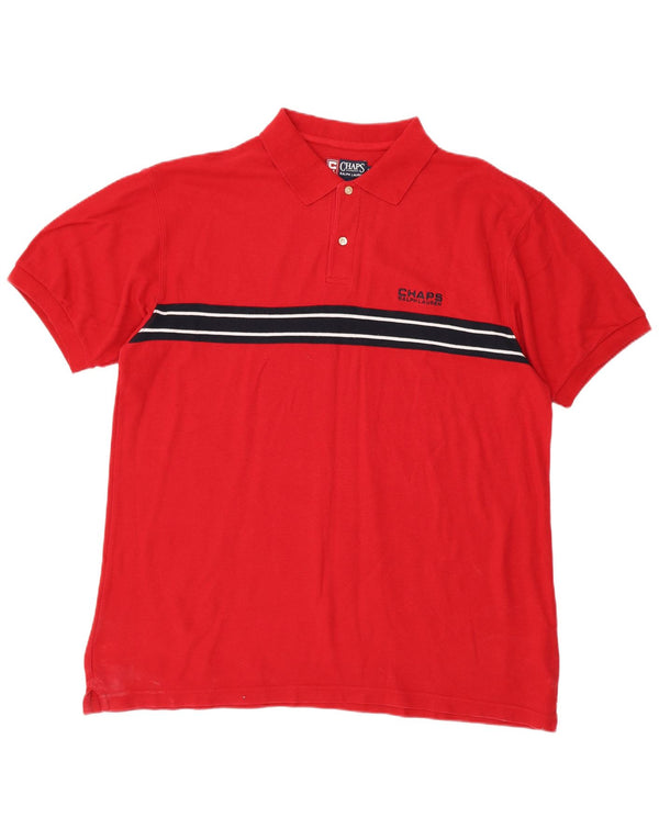 CHAPS RALPH LAUREN Polo Hombre XL Algodón Rayas Rojas