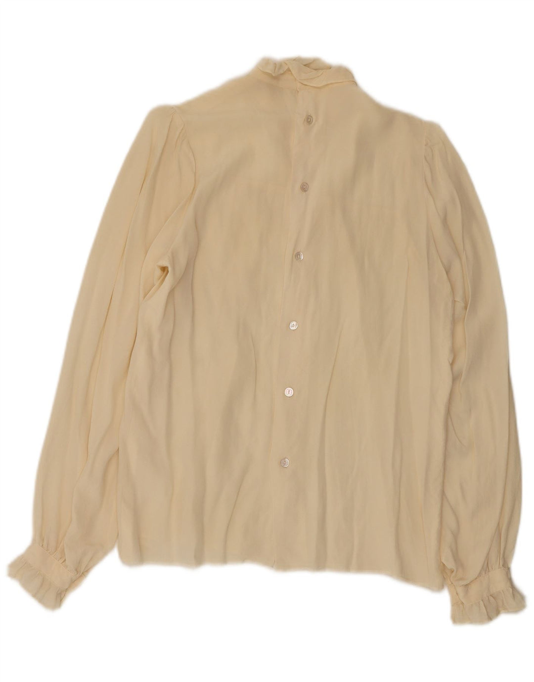 Vintage mujer camisa blusa Reino Unido 12 medio blanco apagado