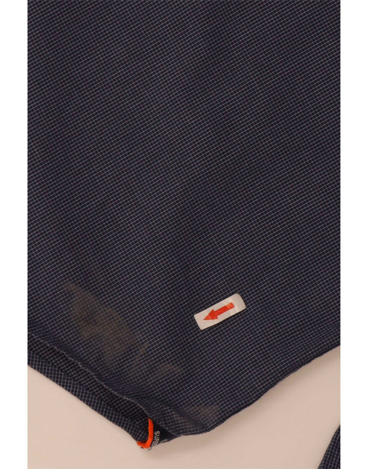 Camisa Superdry de corte regular para hombre, talla 2XL, de algodón a cuadros azules