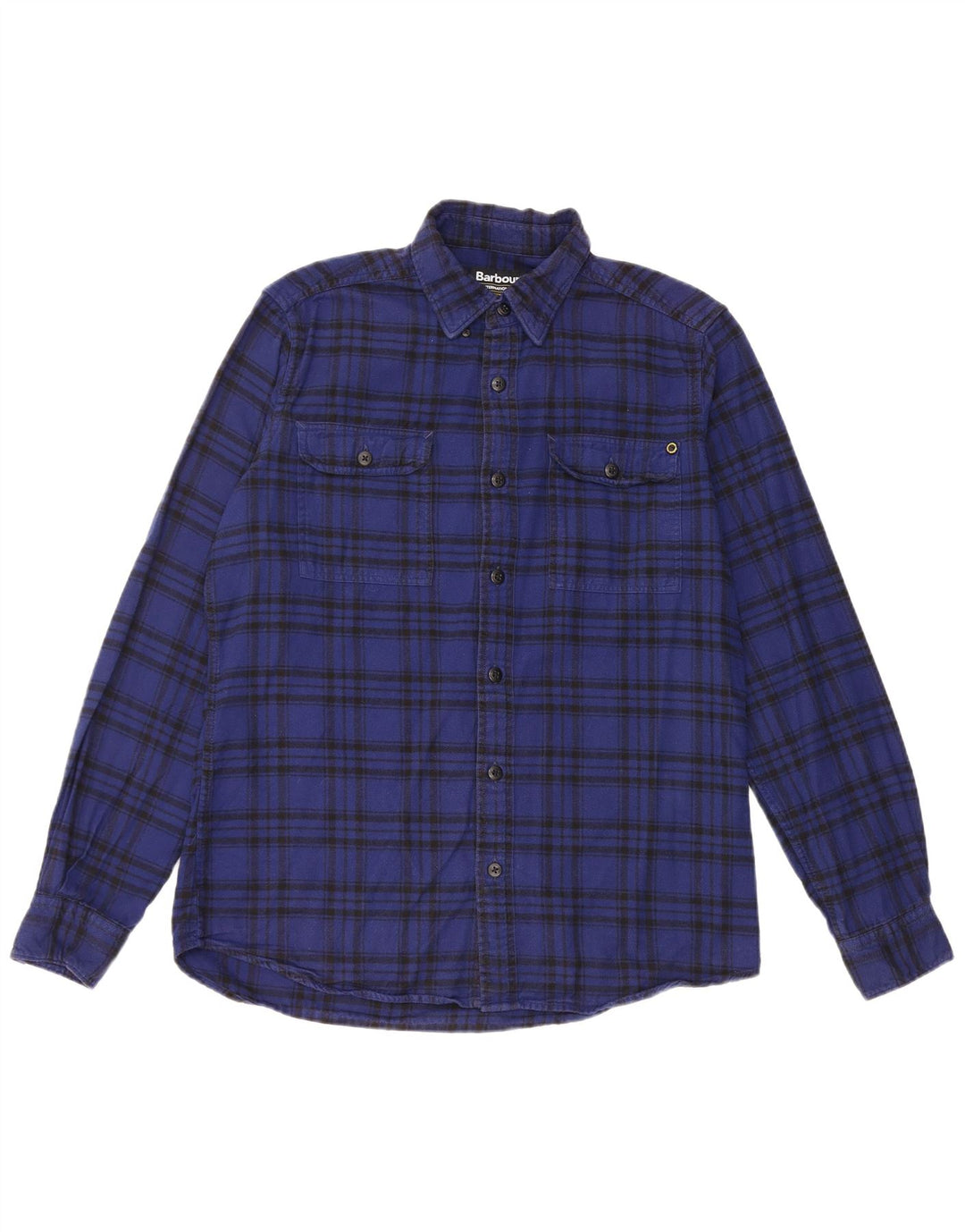 Barbour Camisa De Franela De Algodón A Cuadros Azul Medio |