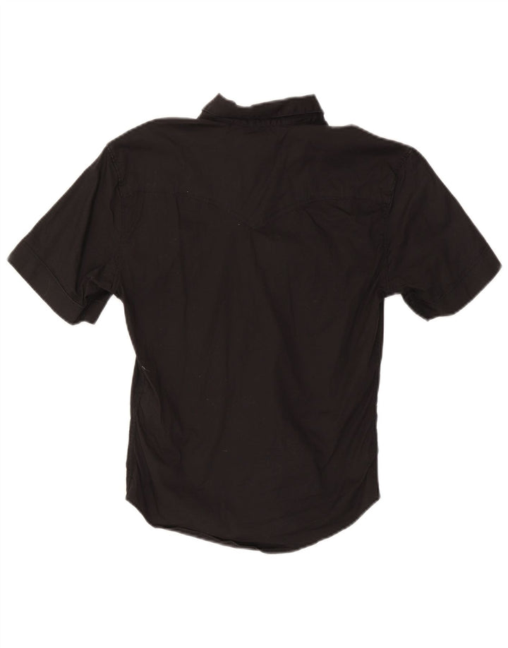 Levi's Camisa ajustada de manga corta para hombre, talla pequeña, algodón negro