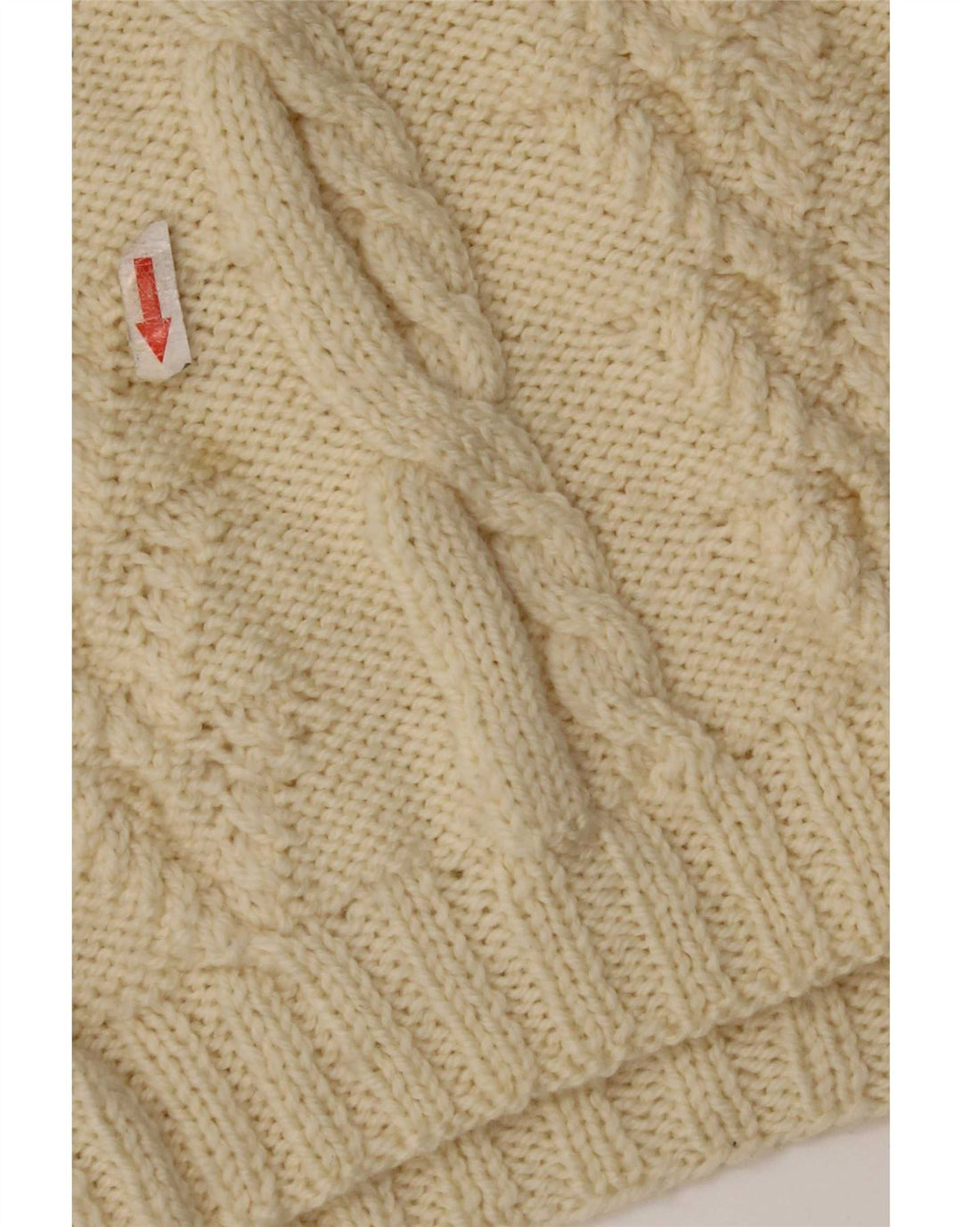 Vintage mujer rollo cuello jersey suéter Reino Unido 12 medio blanco apagado