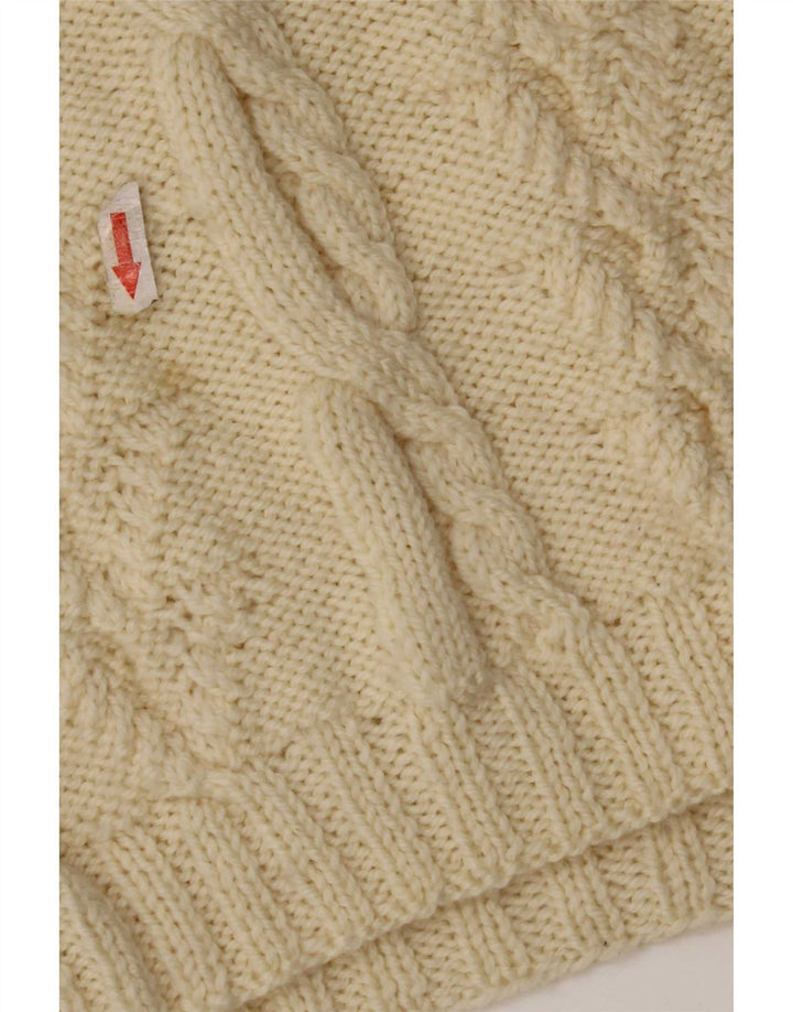 Vintage mujer rollo cuello jersey suéter Reino Unido 12 medio blanco apagado