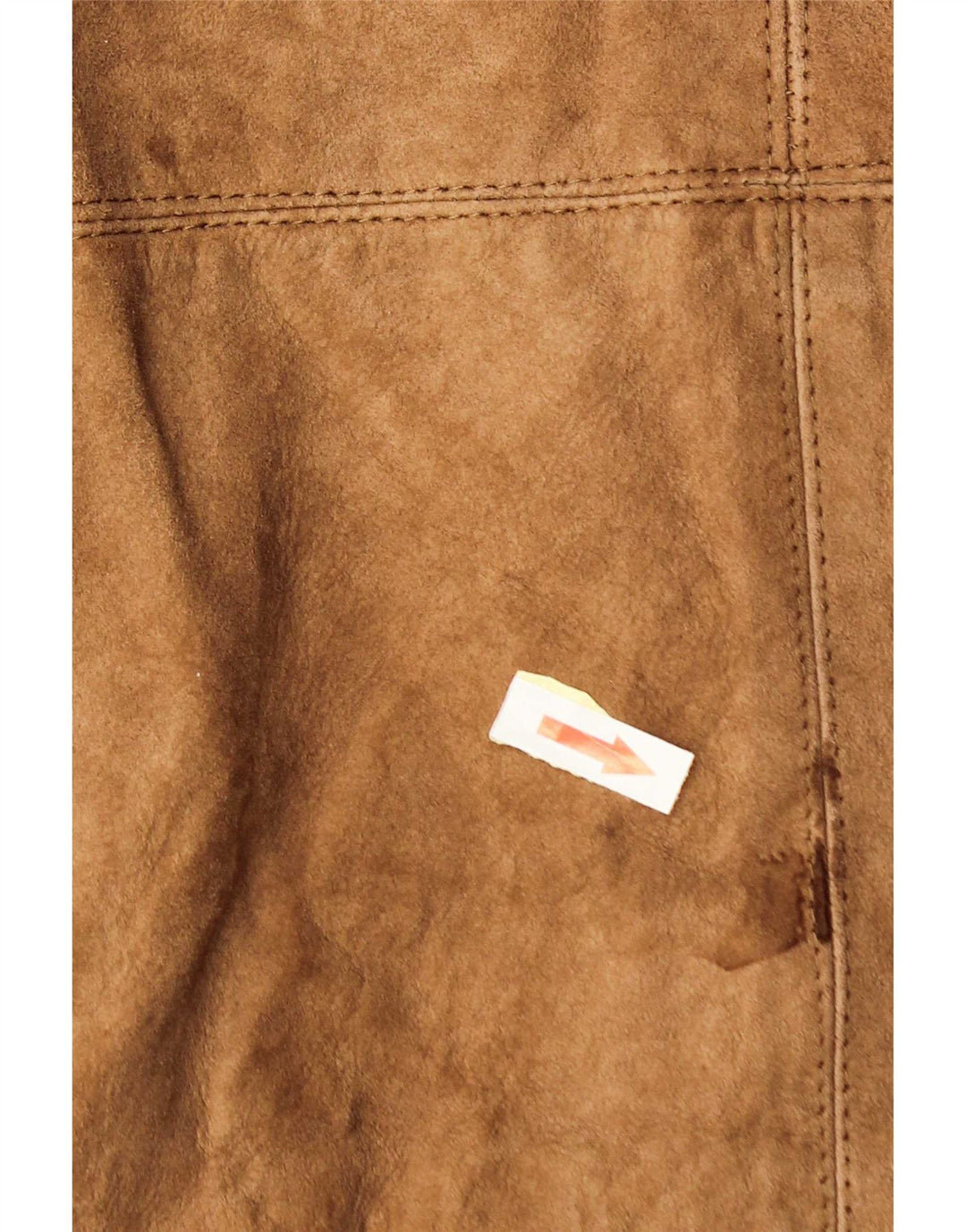 Vintage hombres shearling chaqueta Reino Unido 38 cuero marrón medio