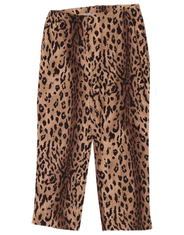 Pantalones informales rectos para mujer Marks & Spencer W26 L23 Estampado animal marrón