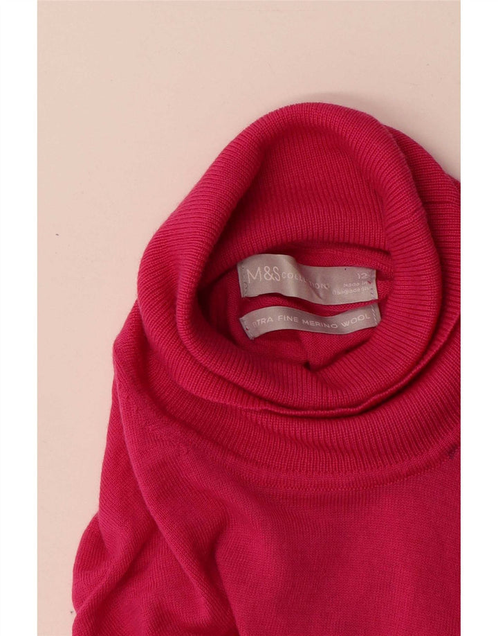 Marks & Spencer - Jersey con cuello vuelto para mujer, talla 40, color rosa medio