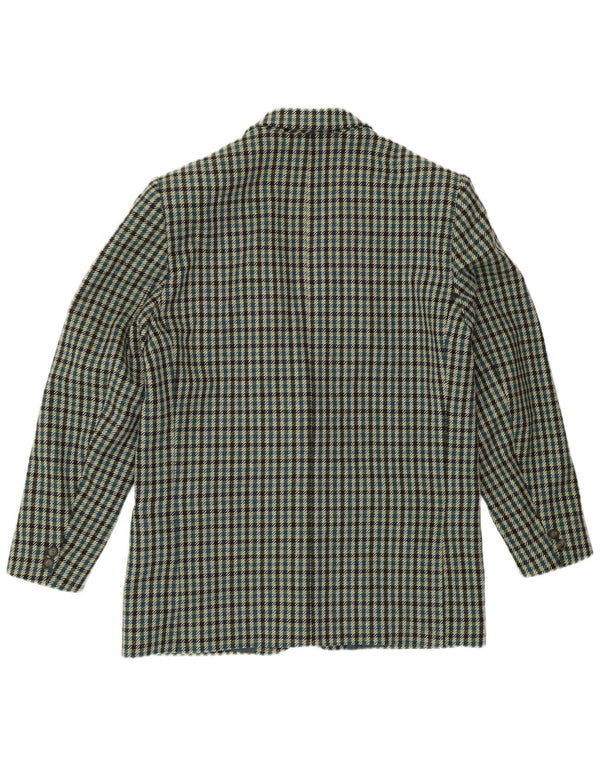 MONTEZEMOLO Chaqueta tipo blazer de 2 botones para hombre UK 40 Lana a cuadros verde grande