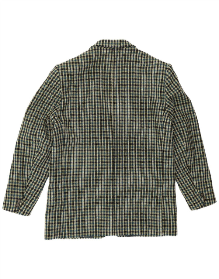 MONTEZEMOLO Chaqueta tipo blazer de 2 botones para hombre UK 40 Lana a cuadros verde grande