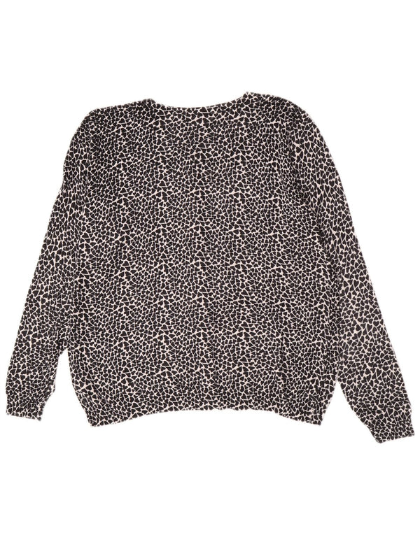 Marks & Spencer Suéter Cárdigan con Patrón Abstracto para Mujer UK 40 XL Negro