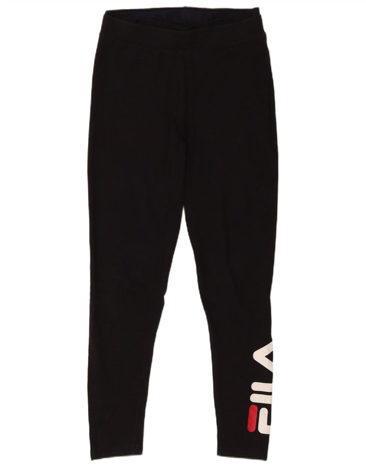 Fila Leggings gráficos para mujer Reino Unido 12 Mediano Algodón negro