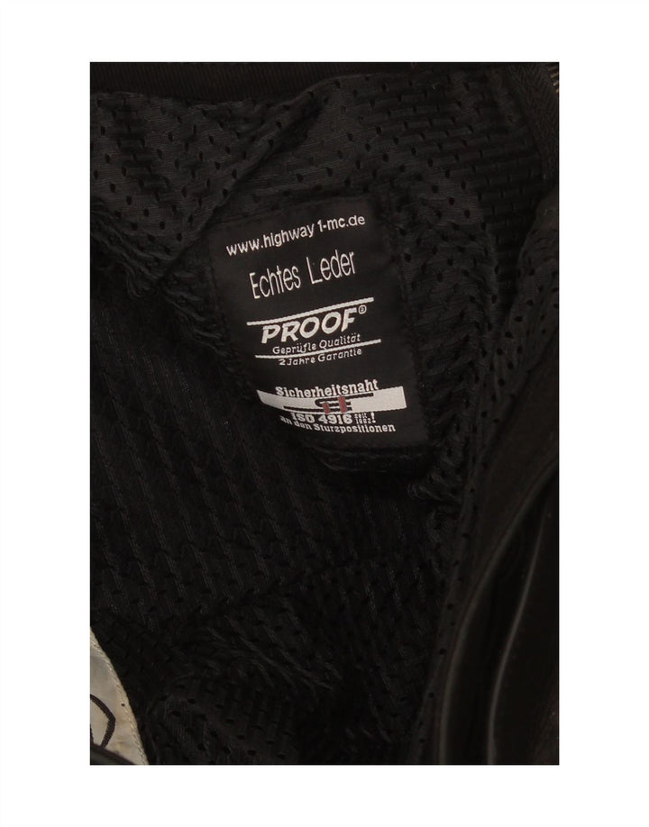 Highway 1 Pantalones rectos de cuero para hombre IT 48 Medium W32 L34 Negro