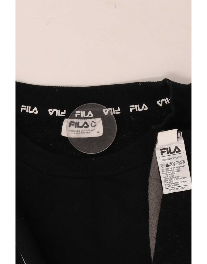 Fila Hombre Sudadera Gráfica Jersey De Algodón Color Block Mediano Negro