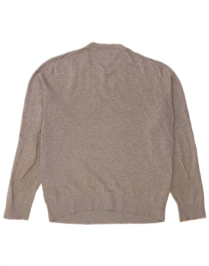 Tommy Hilfiger Jersey con Cuello en V para Hombre de algodón Gris Medio