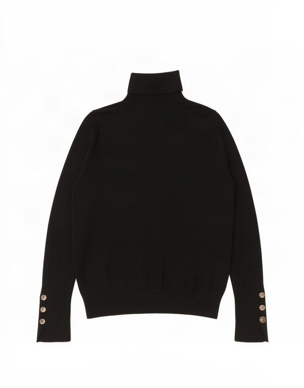 Zara Mujer Crop Roll Neck Jumper Sweater UK 10 Small Negro