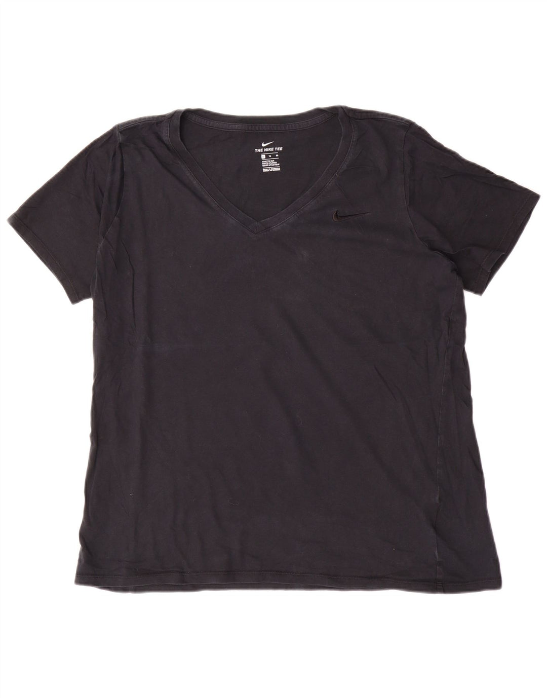 Nike Camiseta de corte atlético para mujer UK 40 XL Algodón negro