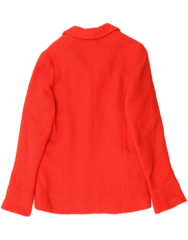 VINTAGE Chaqueta Blazer de 4 Botones para Mujer Reino Unido 16 Rojo Grande