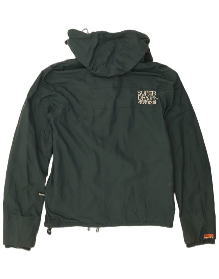Superdry Chaqueta cortavientos con capucha para hombre UK 38 Medium Green Nylon