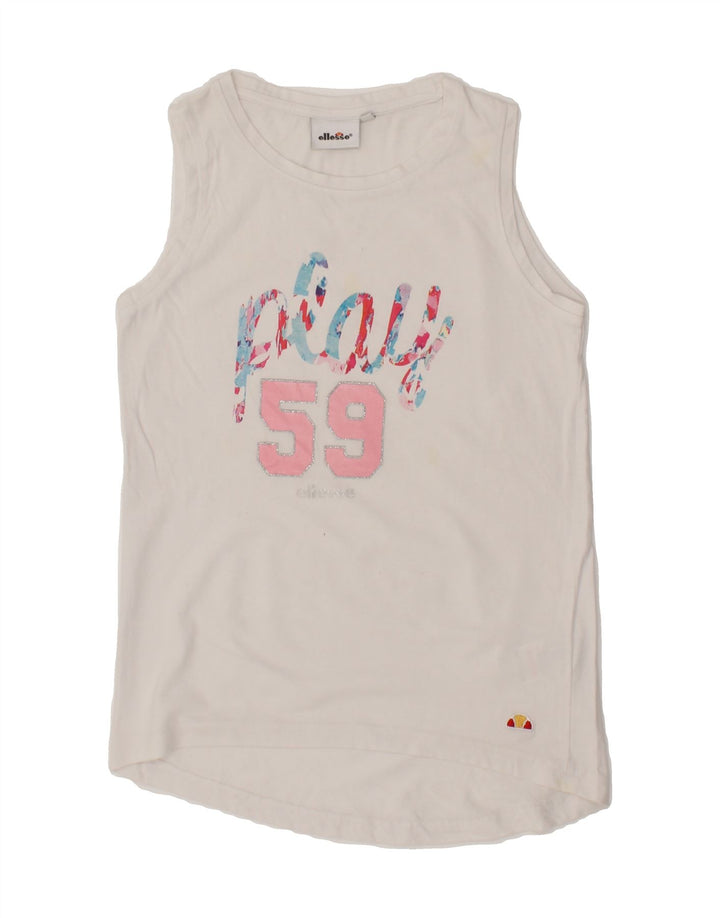 ELLESSE Boys Graphic T-Shirt Top 9-10 Years White Vintage Ellesse and Second-Hand Ellesse from Messina Hembry 