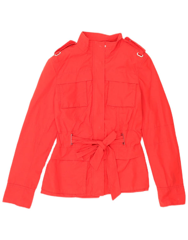 Zara Chaqueta Militar Mujer UK 10 Small Algodón Rojo