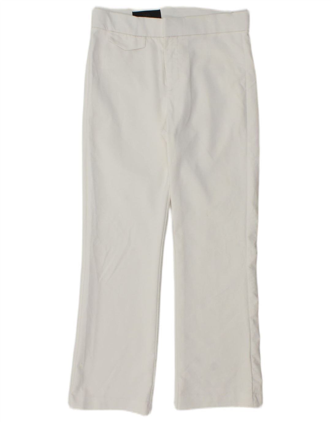 ZARA Mujer Pantalón Recto Cropped XS W26 L25 Blanco