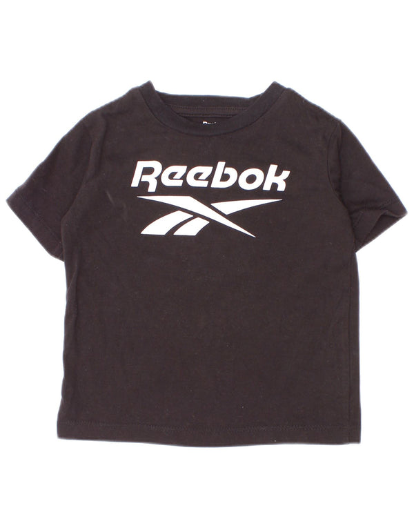 Reebok Camiseta gráfica para bebés de 12 a 18 meses, algodón negro