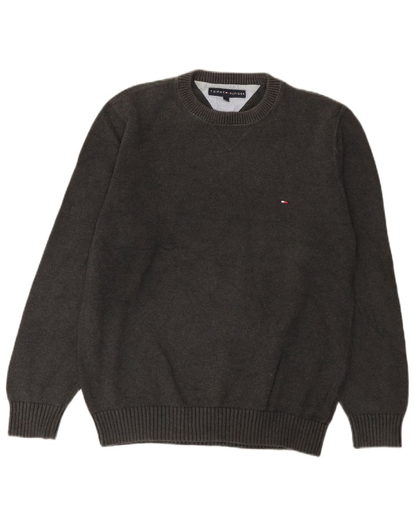 Tommy Hilfiger Jersey con cuello redondo para hombre de algodón gris medio