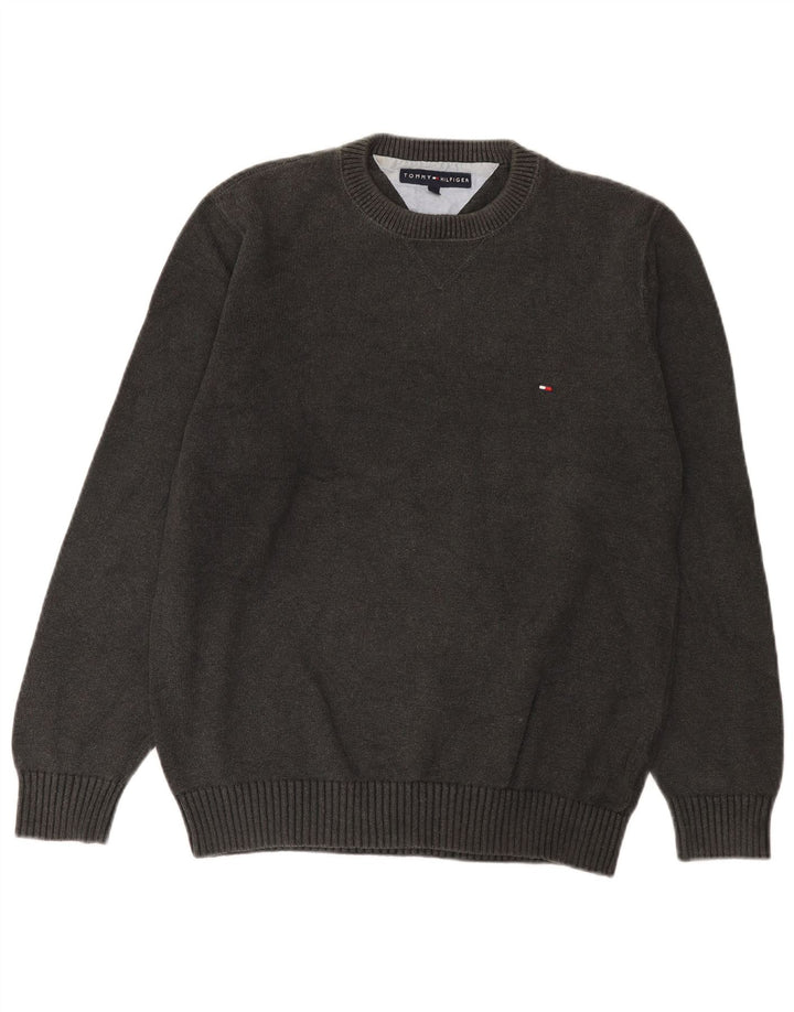 Tommy Hilfiger Jersey con cuello redondo para hombre de algodón gris medio