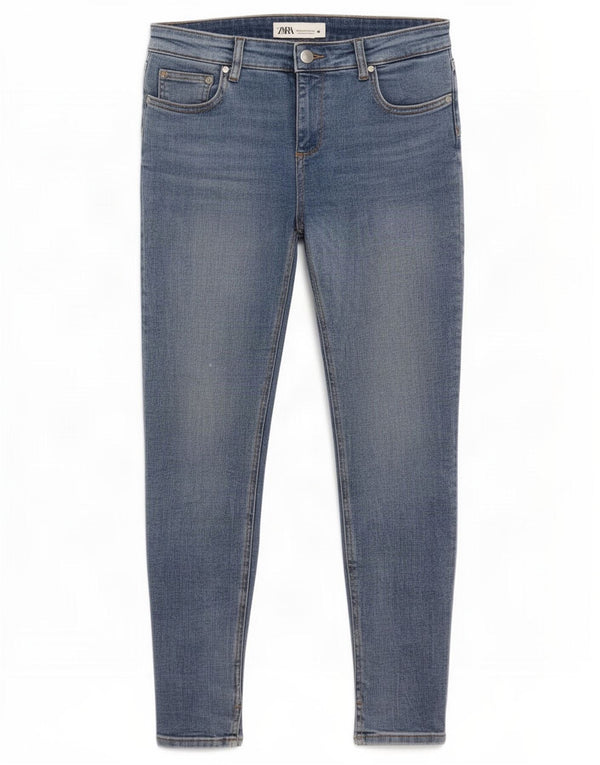 Zara Vaqueros pitillo para mujer EU 38 Small W28 L28 Algodón azul