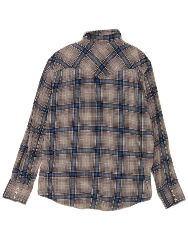 Wrangler Camisa De Franela Para Hombre Algodón A Cuadros Gris Grande