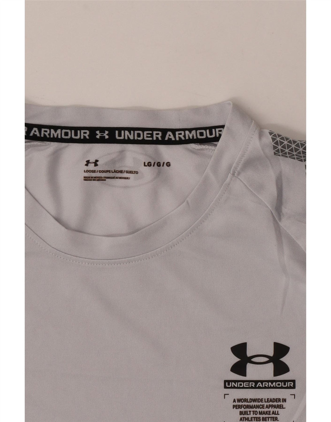Camiseta Under Armour Hombre Top Grande Gris Geométrico