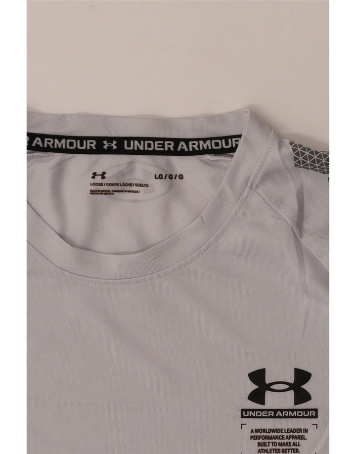 Camiseta Under Armour Hombre Top Grande Gris Geométrico
