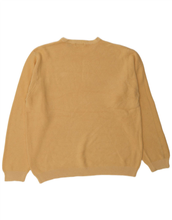 IZOD Jersey de cuello redondo para hombre, talla grande, algodón amarillo