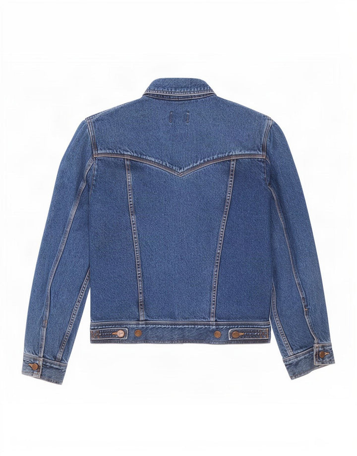 Wrangler Chaqueta vaquera de ajuste casual para hombre, talla 40, color azul