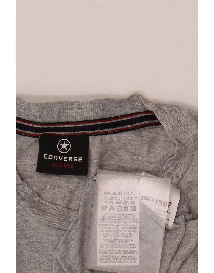 Converse Camiseta gráfica para hombre Top XL Algodón moteado gris