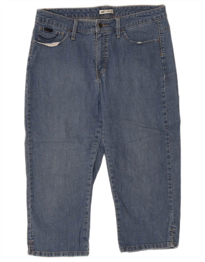 LEE Womens Loose Fit Capri Jeans US 12 Large W34 L20 Blue Cotton