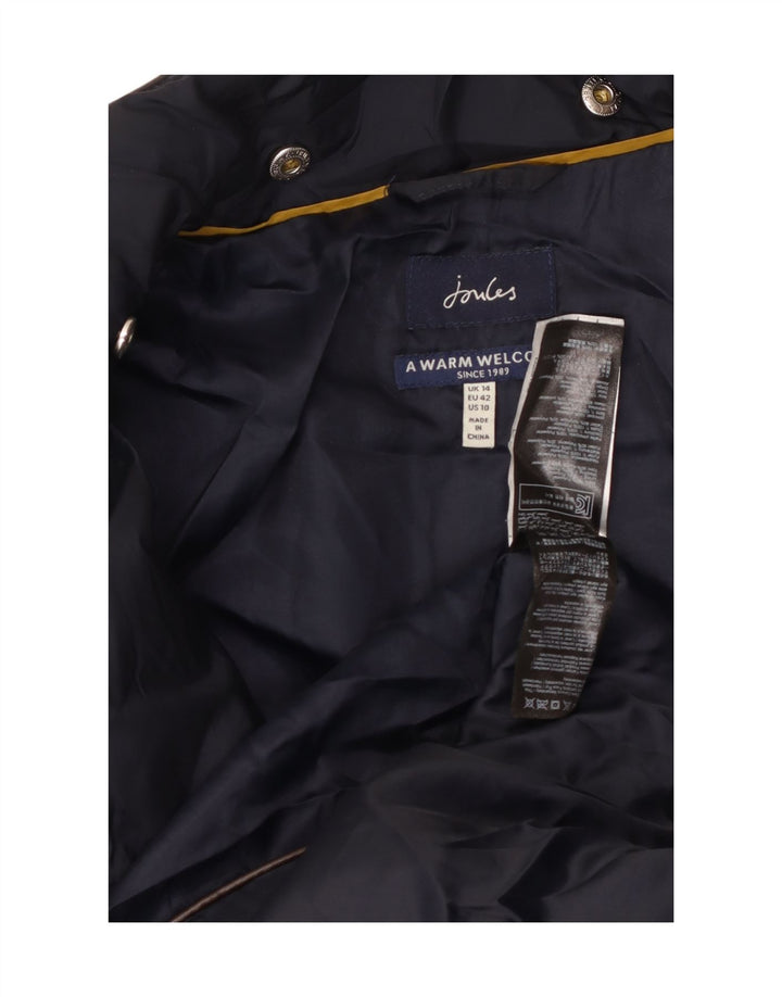 JOULES Womens Padded Coat UK 14 Medium Navy Blue Polyester