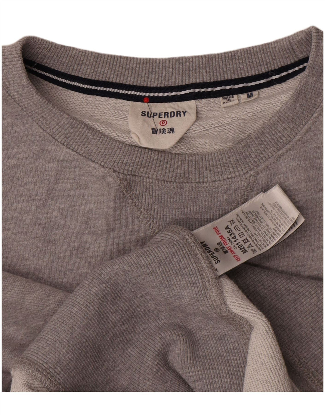 Superdry Hombre Sudadera Gráfica Jersey De Algodón Moteado Gris Medio