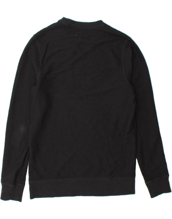 JACK & JONES Mens Sweatshirt Jumper Medium Black Pinstripe Polyester Vintage Jack & Jones and Second-Hand Jack & Jones from Messina Hembry 