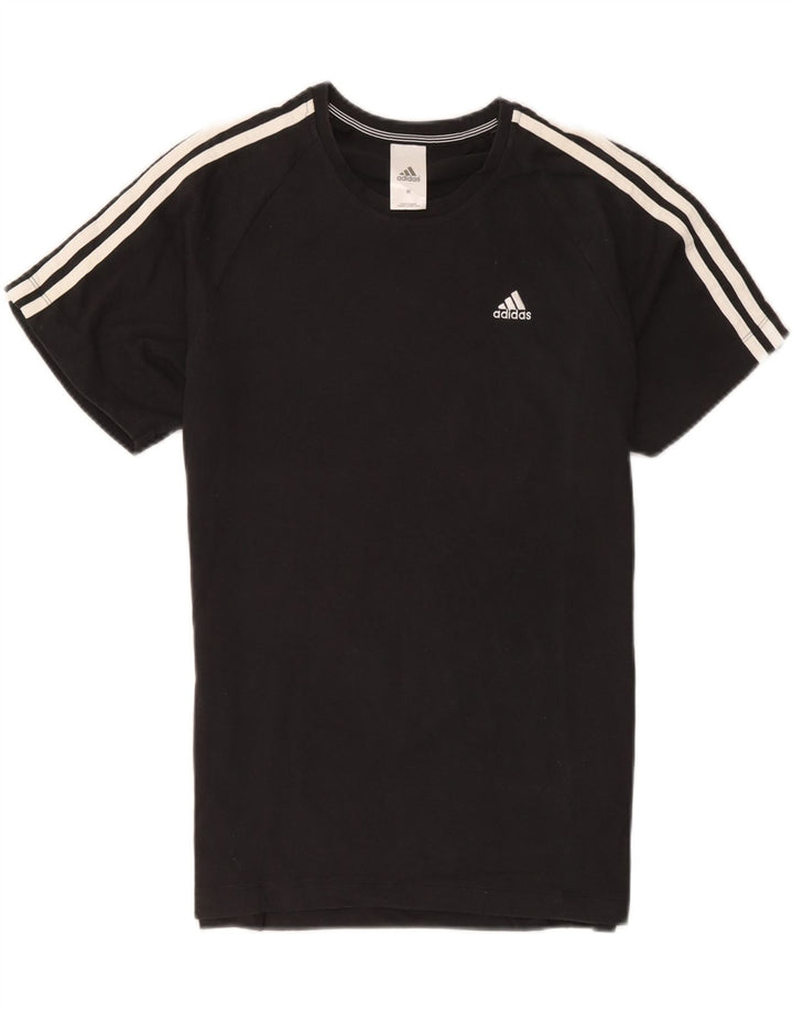 Adidas Mens Climalite Camiseta Top Medio Negro Algodón