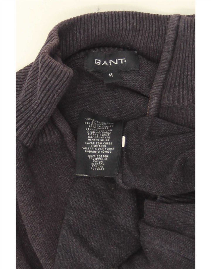 Gant Jersey De Cuello Con Cremallera Para Hombre De Algodón Moteado En Azul Marino Medio