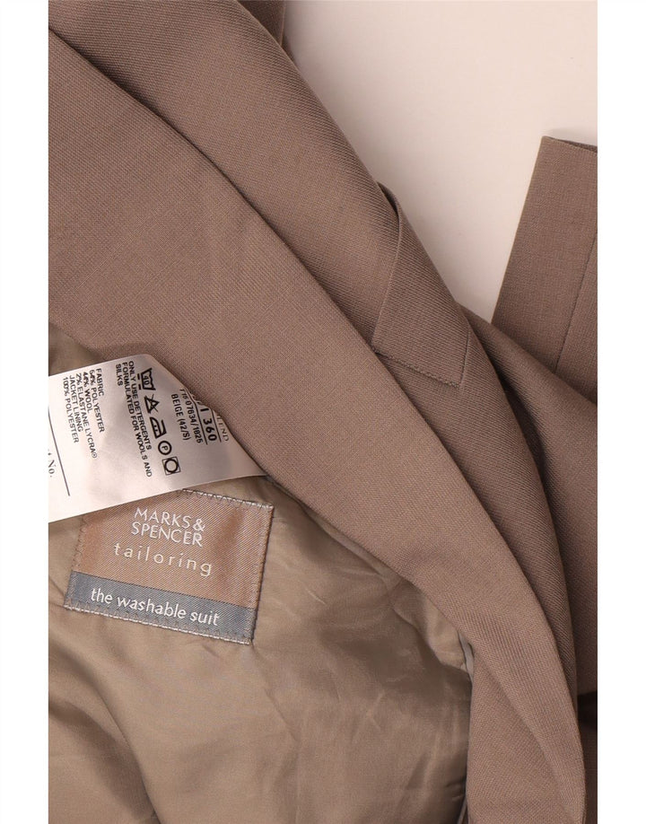 Marks & Spencer Chaqueta tipo blazer con 2 botones para hombre UK 42 XL Poliéster beige