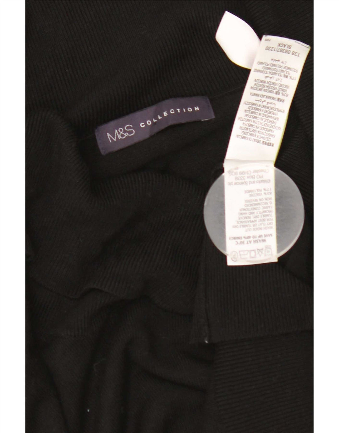 Marks & Spencer suéter con cuello vuelto para mujer, talla M, viscosa negra, Reino Unido 42