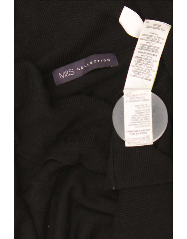 Marks & Spencer suéter con cuello vuelto para mujer, talla M, viscosa negra, Reino Unido 42
