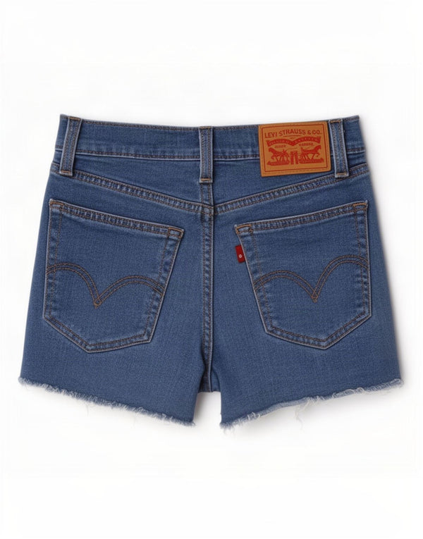 Levi's Shorts De Mezclilla De Tiro Alto Desgastados para Mujer W24 XS Algodón Azul