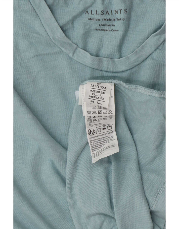 All Saints Hombre Regular Fit Camiseta Top Algodón Azul Medio