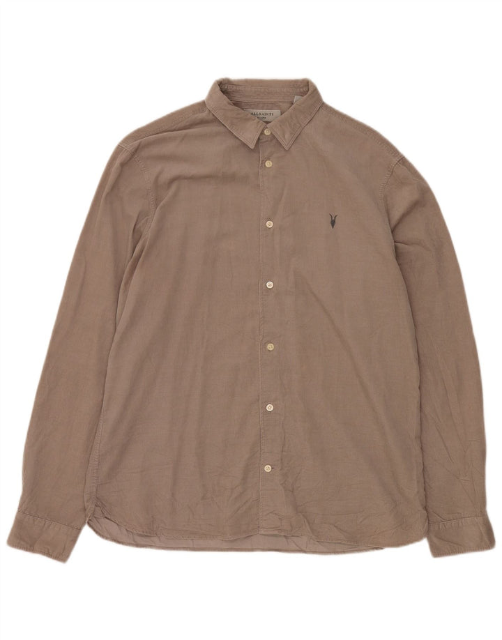 ALL SAINTS Camisa de pana para hombre XL Algodón beige
