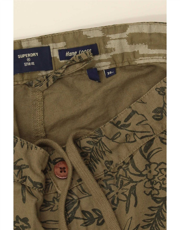 Superdry Pantalones cortos chinos W30 Medium Khaki Floral para hombre